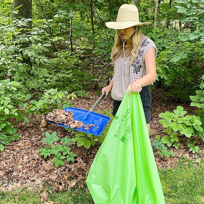 SUPERBIO 96 Gallon Compostable Lawn & Leaf Bags, Extra Thick 1.57 Mil, Large - Image 4