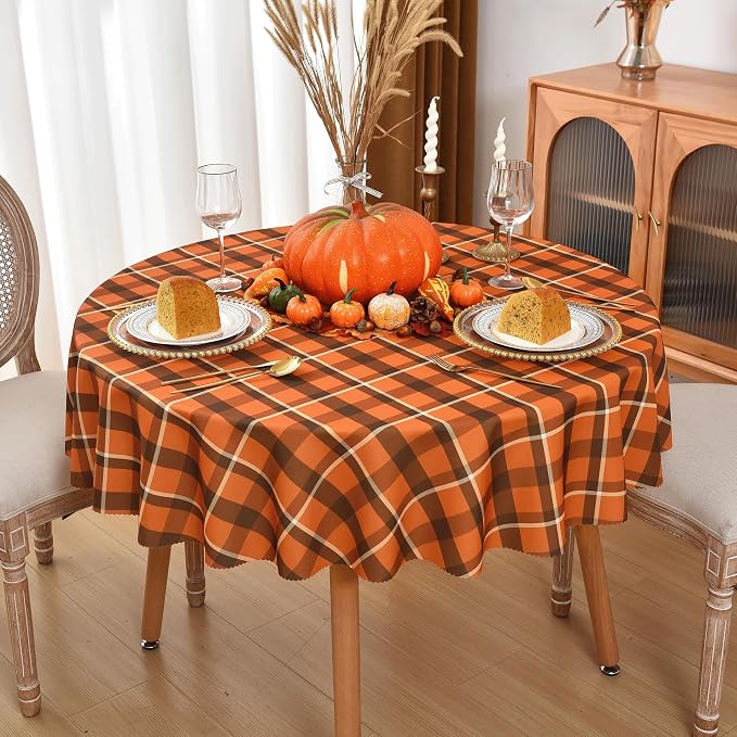 Waterproof Plaid Tablecloth Fabric by Essifunia