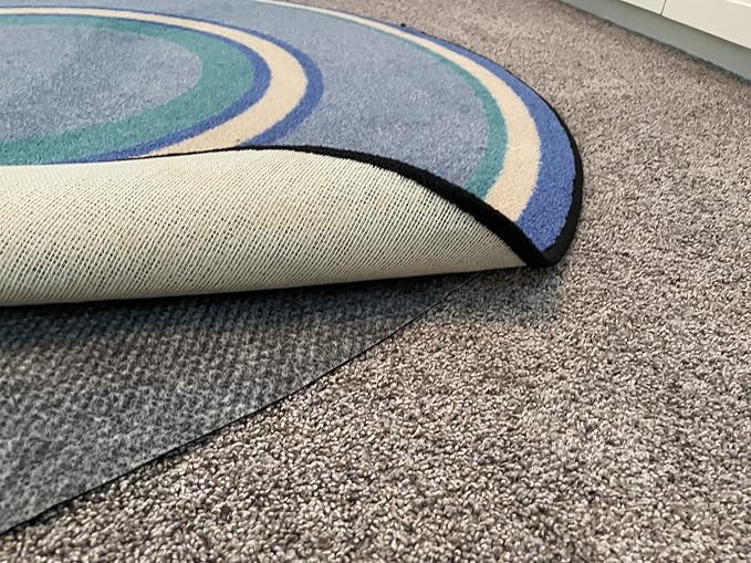 Hold-a-Rug Plush 3' Round Nonskid, Nonslip Rug Pad, Reversible Gripper by Hold-a-Rug