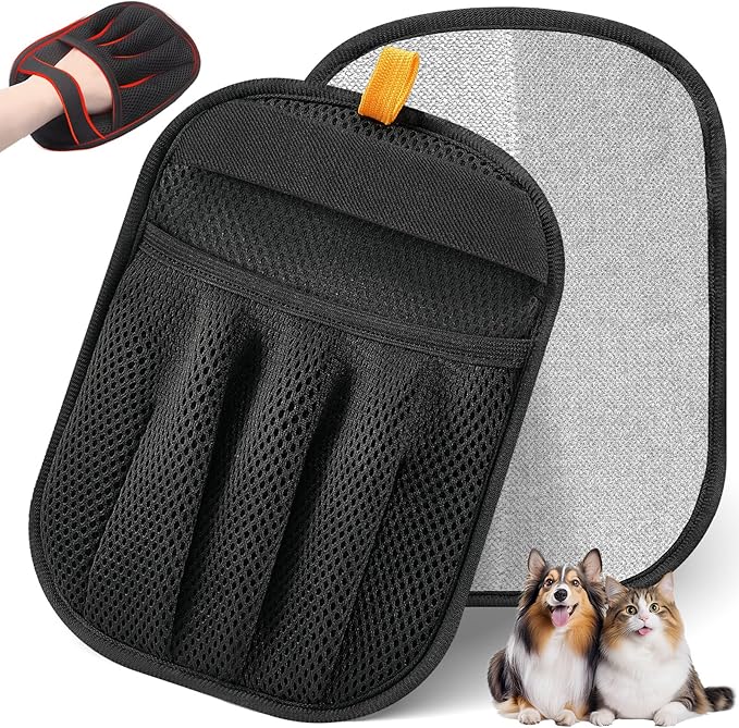 Pet Hair Removal Glove for Cats & Dogs, Upgraded Five-Finger Electrostatic Pet by Unknown