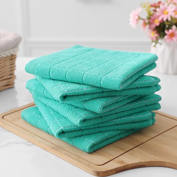Homaxy 100% Cotton Terry Kitchen Dish Cloths, Ultra Soft and Absorbent Dish - Image 8