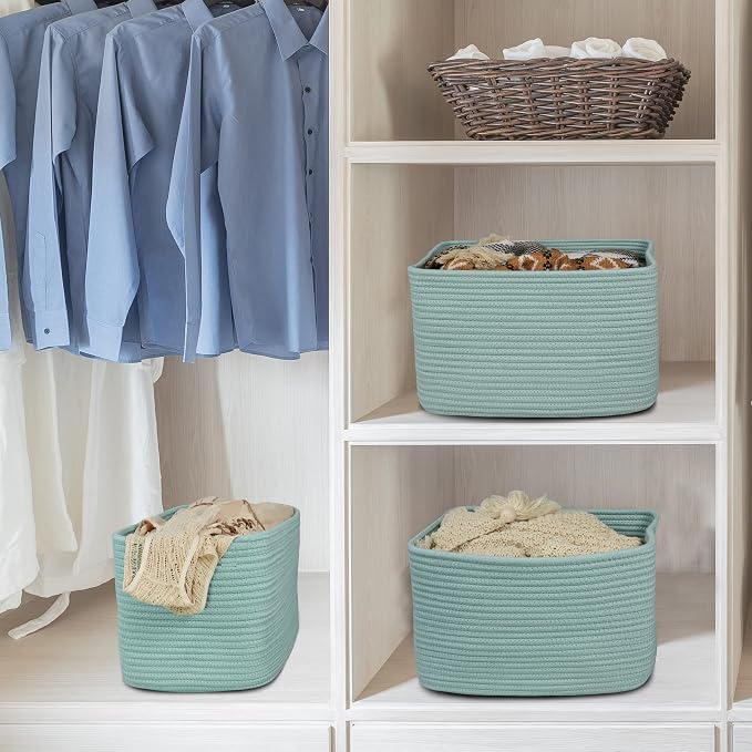 Cotton Rope storage Basket Bins Woven Basket - Image 6