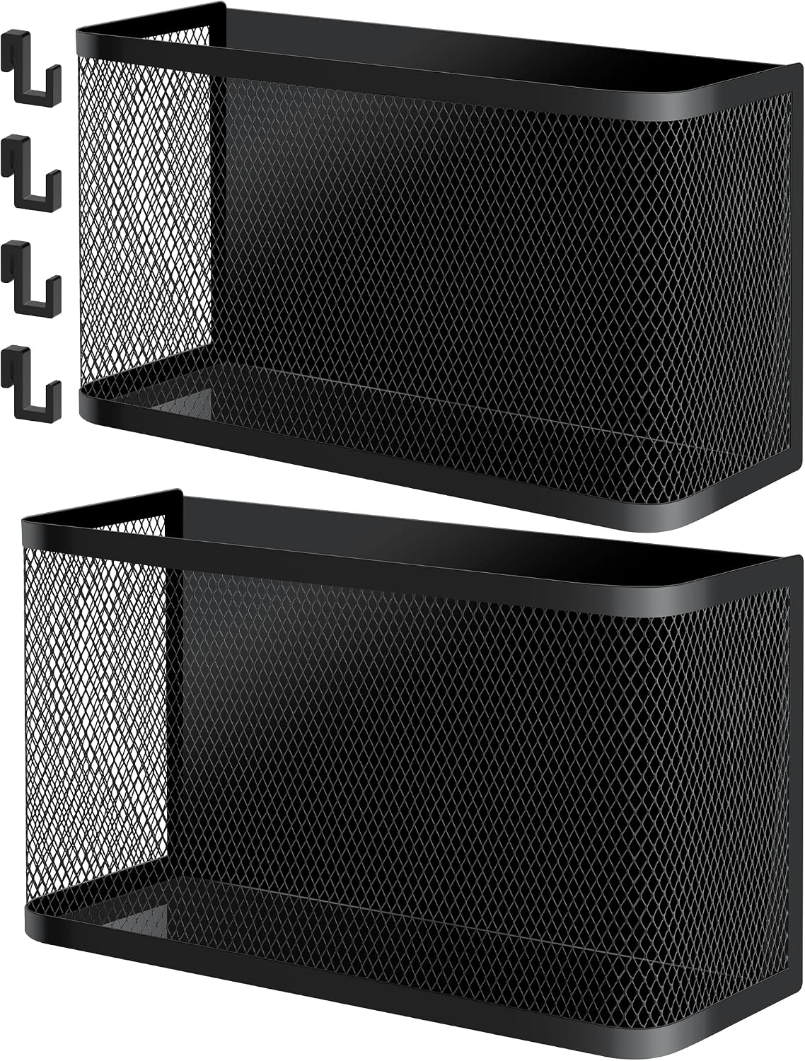 Magnetic Storage Basket Set, 2-Pack Dryer Ball Holder | Medium & Small: Attach to Fridge or Any Metal Surface in Seconds, No Hardware Needed