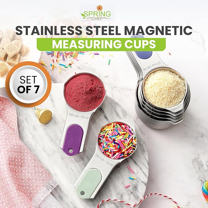 Spring Chef Magnetic Stainless Steel Measuring Cups, Kitchen Tools - Image 2