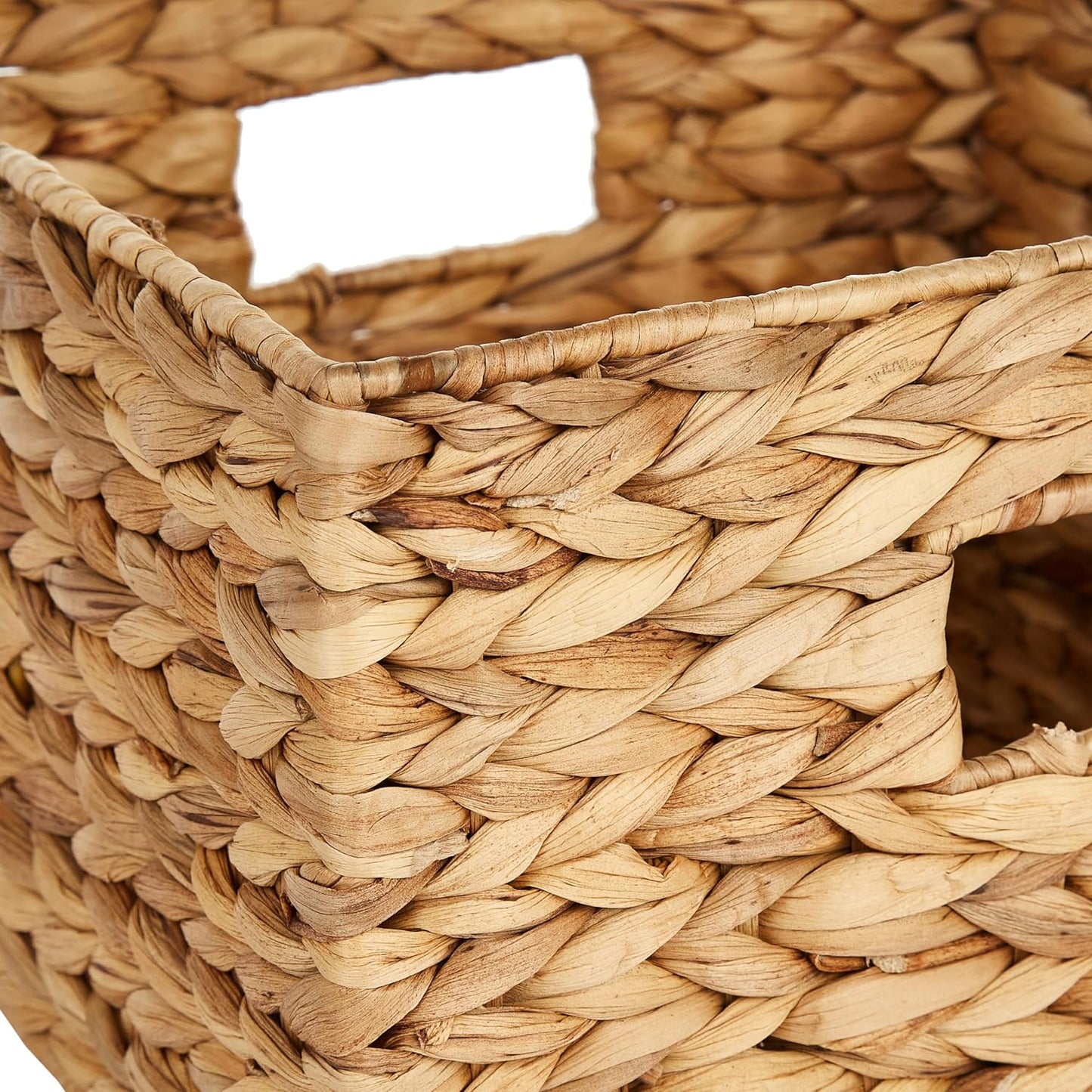 Honey-Can-Do Banana Leaf Storage Baskets, Water Hyacinth Woven Basket, Decorative Baskets-Shelves, Basket-Gifts, Closet, Pantry & Home Organization, Set of 3, Multi-Size, 9" Lx9" Wx6" H (Pack of 3)