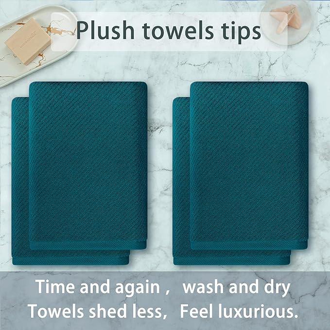 VOOVA & MOVAS Bath Towels Set of 4, Large 30" x 56" - Image 3