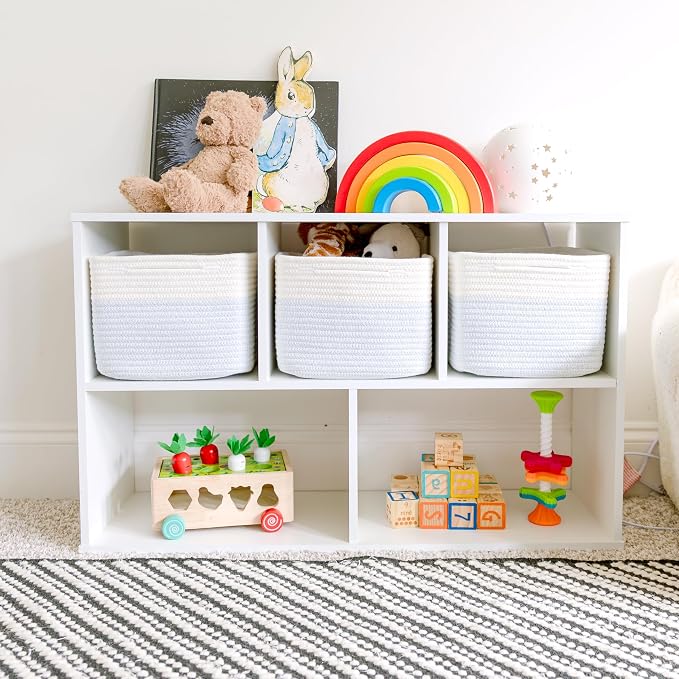 NaturalCozy Storage Cubes 9”x9”x7”Cotton Rope Woven Baskets - Image 3