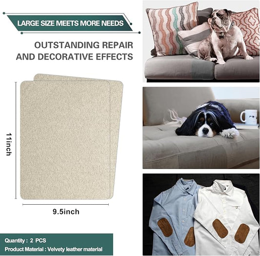 Azobur Couch Patch Repair Fabric, Microfiber Fabric, Self-Adhesive, - Image 2