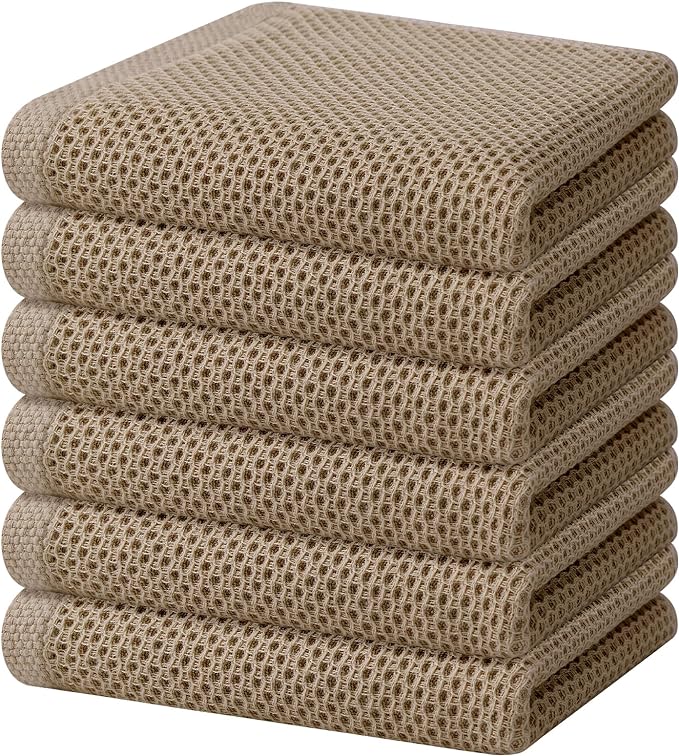 Homaxy 100% Cotton Waffle Weave Kitchen Dish Towels, Ultra Soft Absorbent Quick by Homaxy