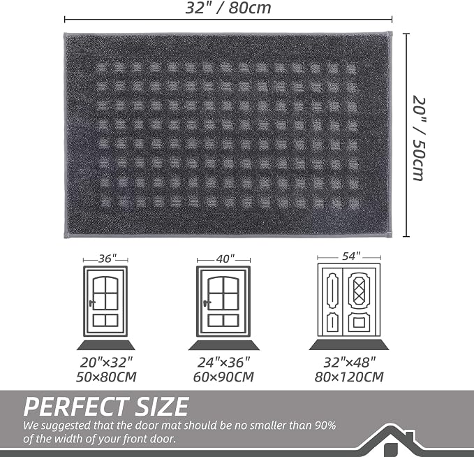 BEQHAUSE Waffle Door Mats Indoor 20"x32", Dog Mat - Image 2