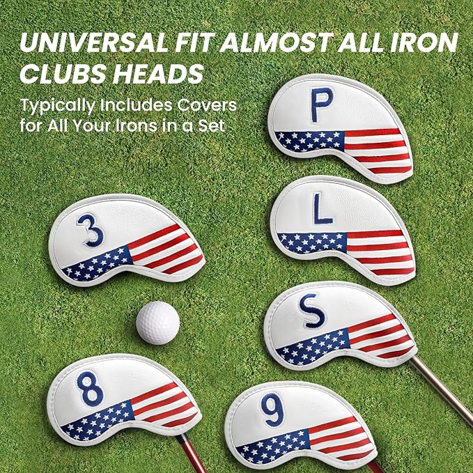 FINGER TEN Golf Club Covers for Irons Magnetic Value 11 Pack, Synthetic Leather - Image 6
