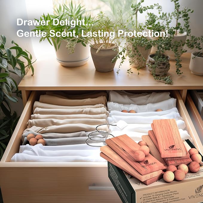 Cedar Blocks for Clothes Storage -40 pcs- Cedar Balls for Clothes Storage - Image 6