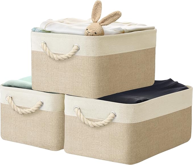 SIMPLE HOUSEWARE Large Fabric Storage Bin, 15.7" x 12" - Image 5