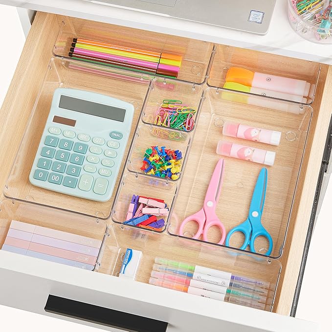 Vtopmart 72 PCS Clear Plastic Drawer Organizers Set, 4-Size Versatile Bathroom - Image 5