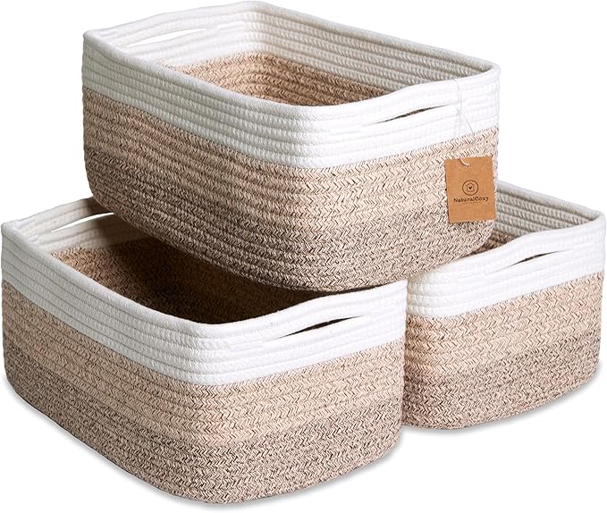 NaturalCozy 13.5”x8.5”x5.5” Storage Baskets by NaturalCozy