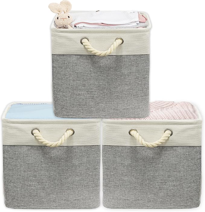 SIMPLE HOUSEWARE Fabric Storage Cubes, 3 Pack by SimpleHouseware