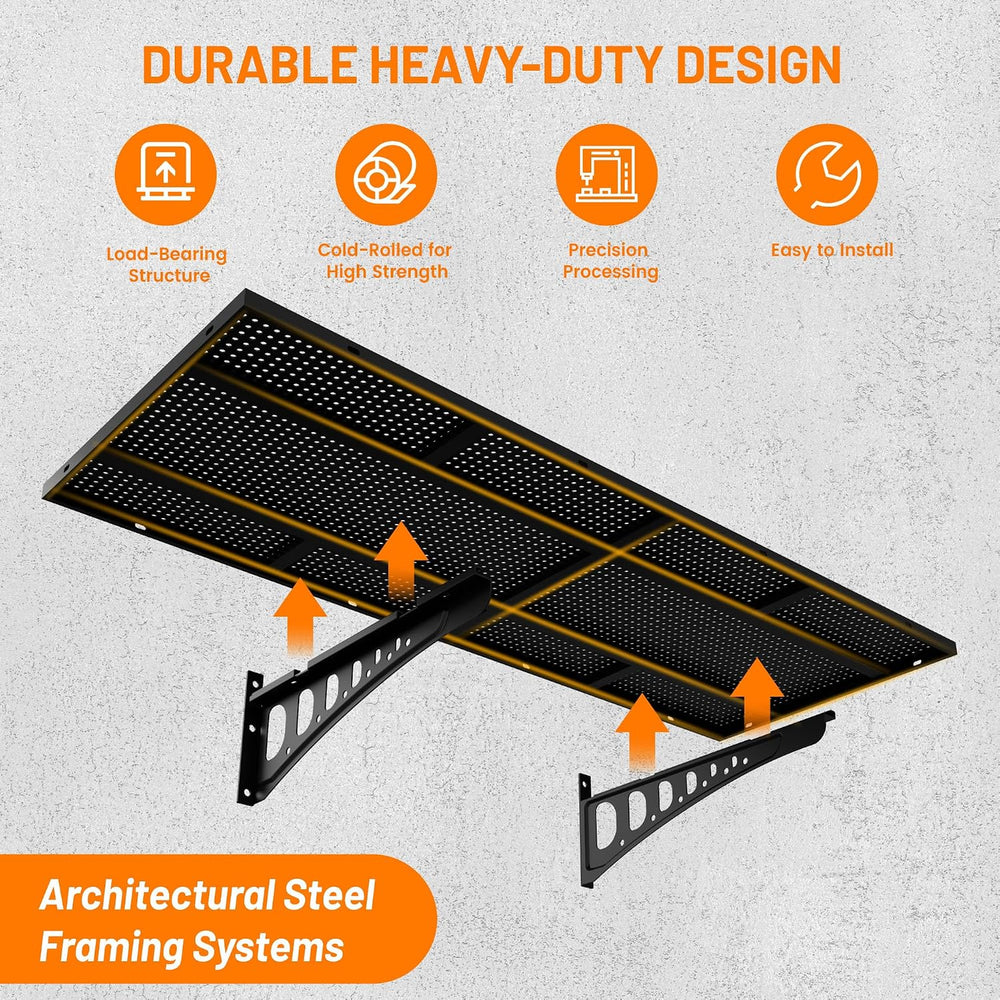 2-Pack 1.5x4ft Garage Wall Shelving, 500 Lbs Heavy Duty Garage Shelving Wall ...