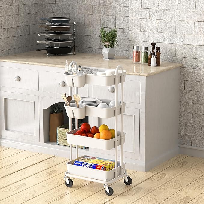 Simple Houseware 4-Tier Multifunctional Rolling Utility Cart - Image 4