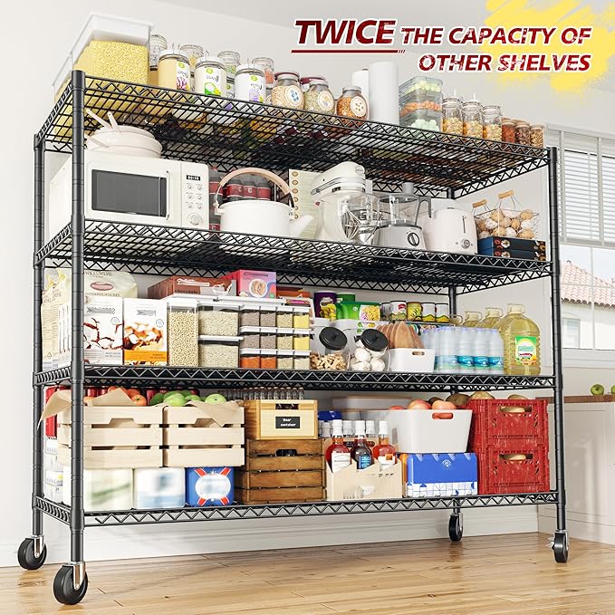 REIBII 75.6" H Storage Shelves 2500LBS Wire Shelving Unit - Image 4
