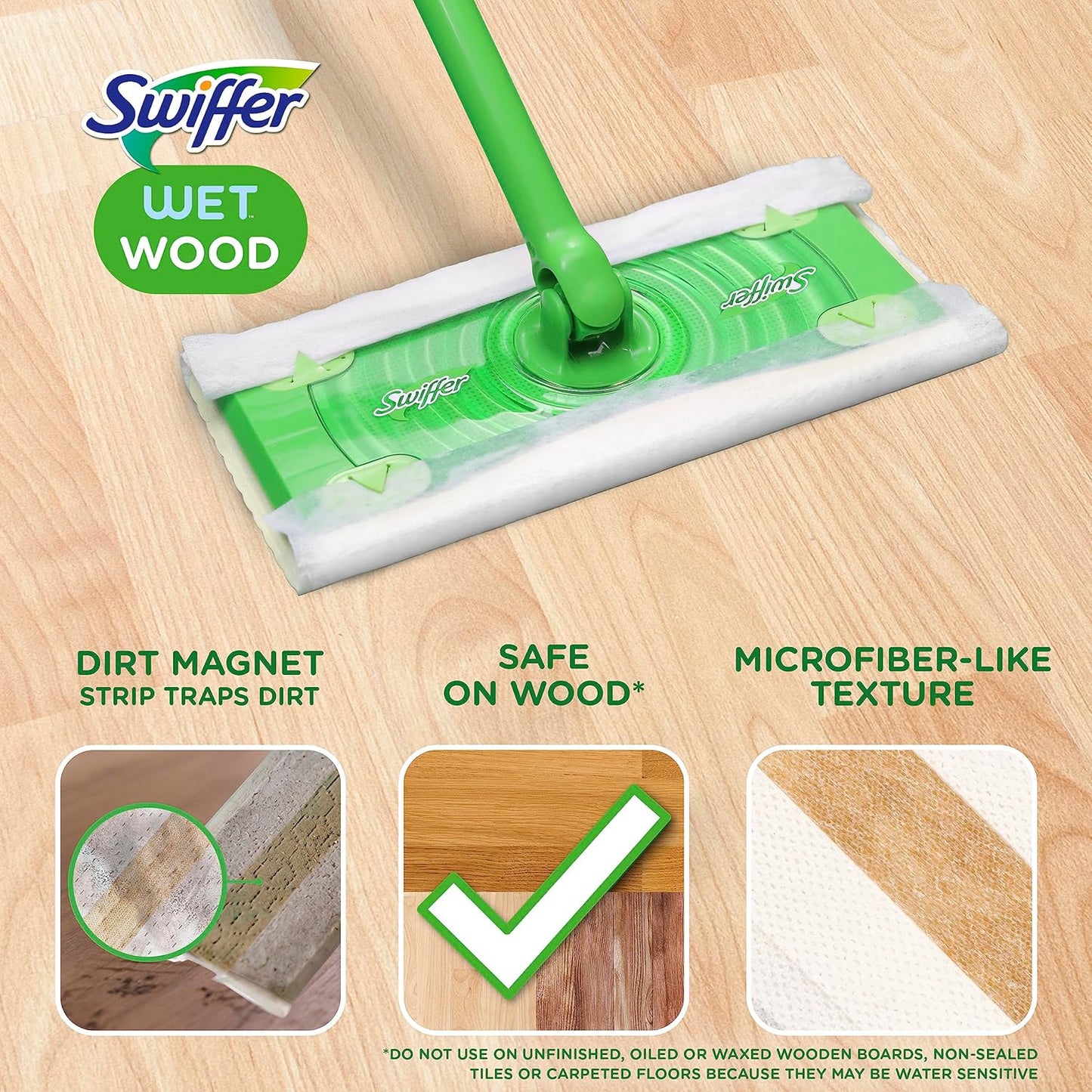 Swiffer Heavy Duty Mop Wet Multi-Surface Cloth Refills for Floor Mopping and Cleaning, Hardwood Floor Cleaner, 20 count