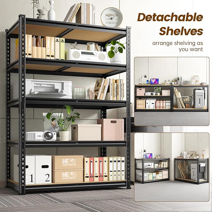 1980LBS Storage Shelves, 5-Tier Adjustable Pantry Shelves, Metal Shelving Unit - Image 5