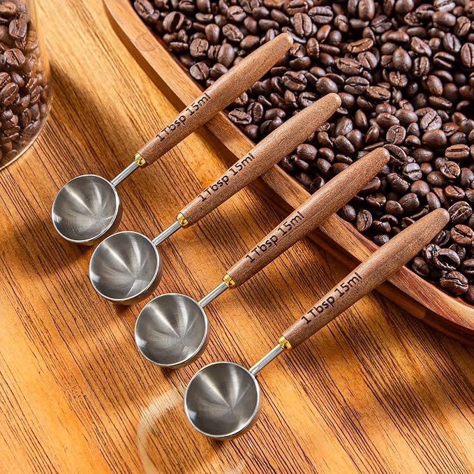 4PCS Wood Scoops for Jars Wooden Scoops for Canisters 1Tbsp Measuring Spoons - Image 3