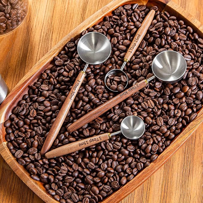 4PCS Wood Scoops for Jars Wooden Scoops for Canisters 2Tbsp + 1Tbsp Measuring - Image 4