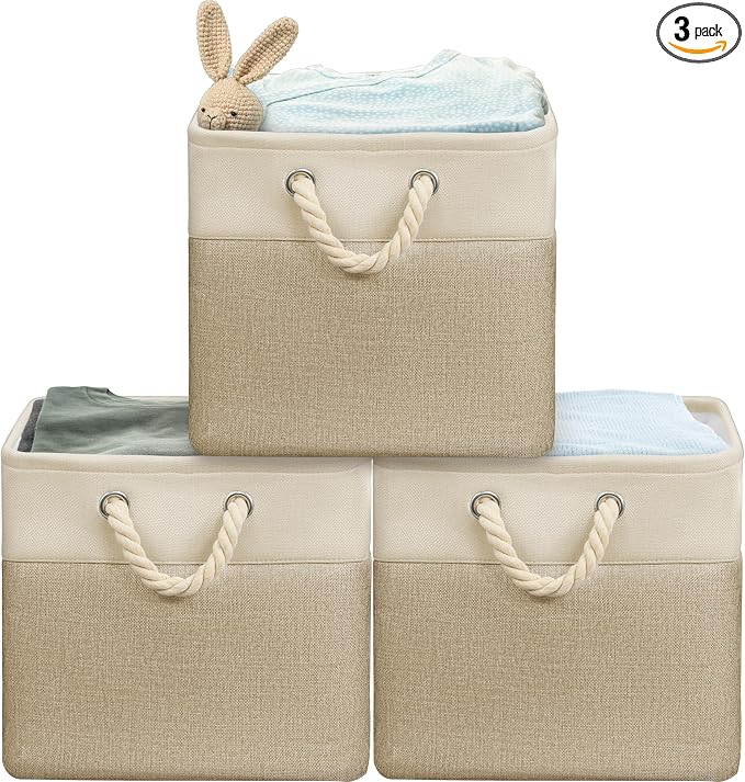 SIMPLE HOUSEWARE Fabric Storage Cubes, 3 Pack by SimpleHouseware