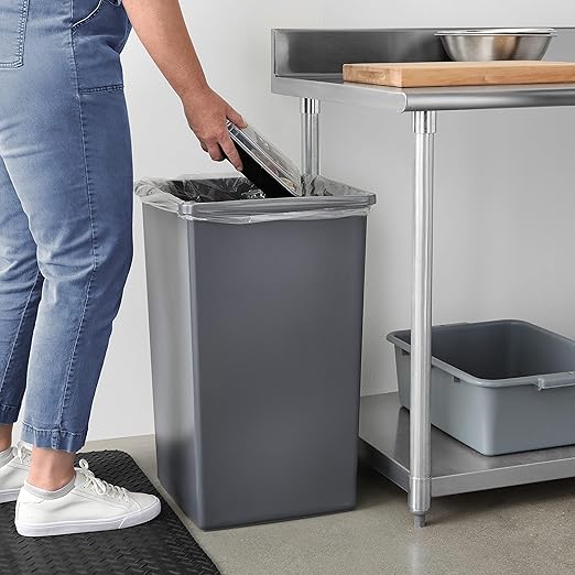Amazon Basics Square Waste Container Open Top Wastebasket, Plastic Bins - Image 6