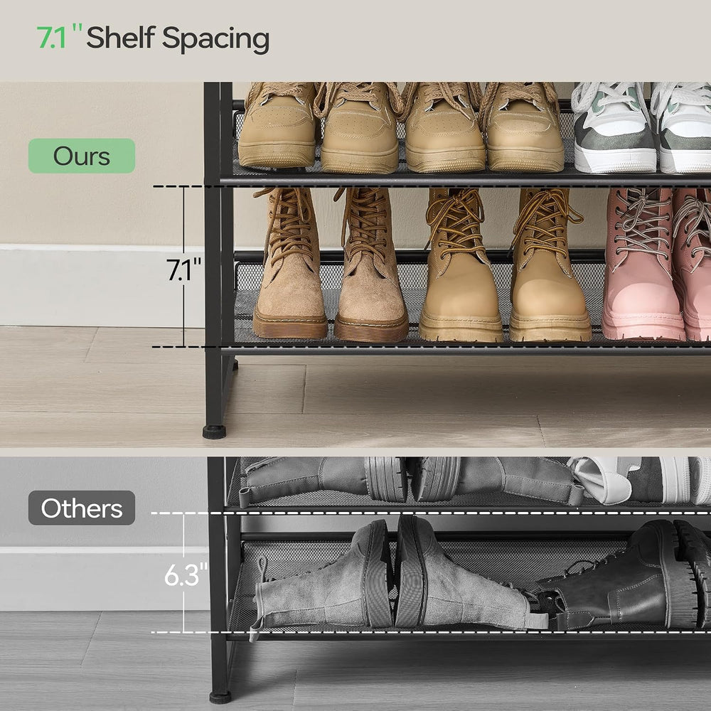 Nunsino Shoe Rack, Long Shoe Organizer,Max Holds 62 Pairs,10 Tier Metal Shoe ...
