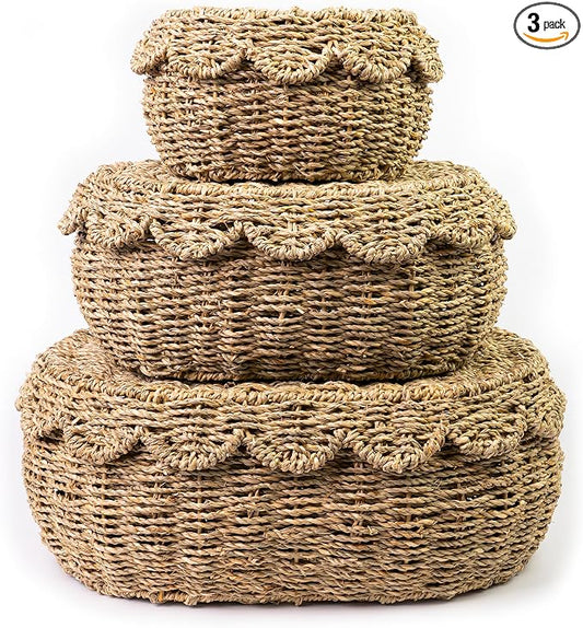 KOLWOVEN Set of 3 Wicker Storage Baskets by KOLWOVEN