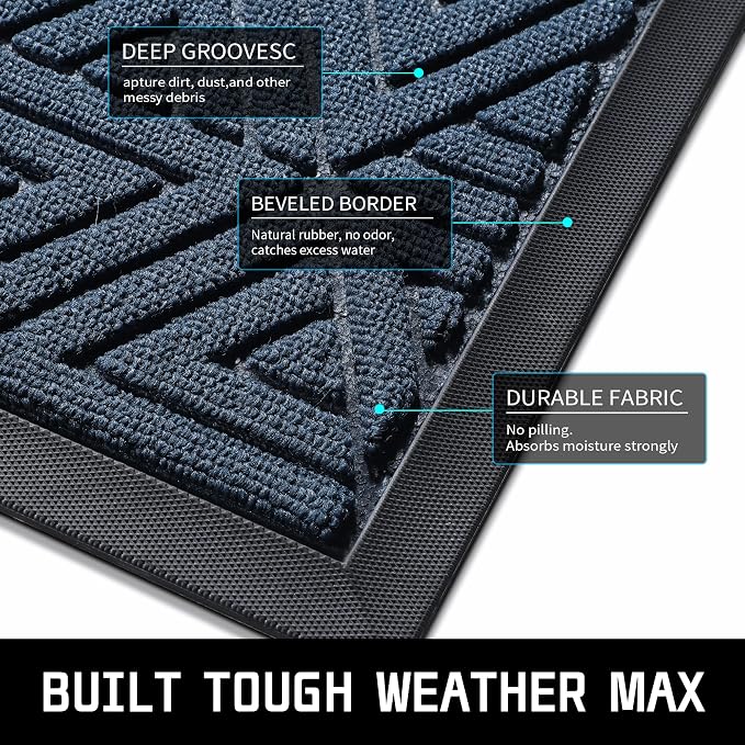 Yimobra Large Door Mat 47x32, All-Weather Waterproof Non-Slip Welcome Matt - Image 3