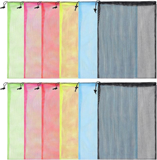 12Pcs Mesh Laundry Drawstring Bag, Nylon Drawstring Gym Bag by DancingaColorfulLifeinSpiritualWorld