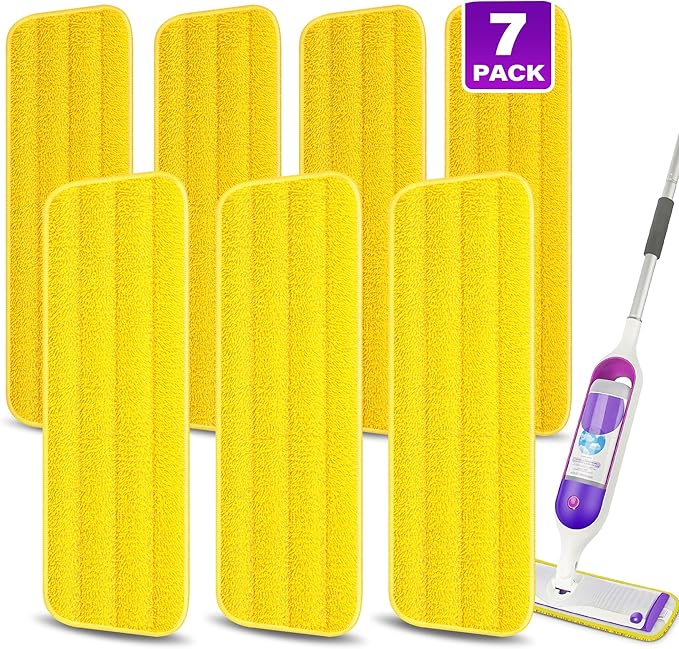 7 Count Reusable Mop Pads for Swiffer PowerMop -MEXERRIS Microfiber Wet Mops by MEXERRIS