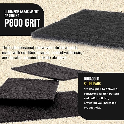 Dura-Gold Premium 6" x 9" Gray Ultra Fine General Purpose Scuff Pads, Box of 10 - Image 3