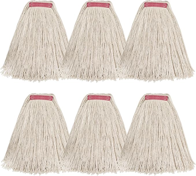 Matthew Cleaning 24oz 6Pack Cotton Floor Mop, Looped-Open String Heavy Duty by MATTHEWCLEANINGPRODUCTS