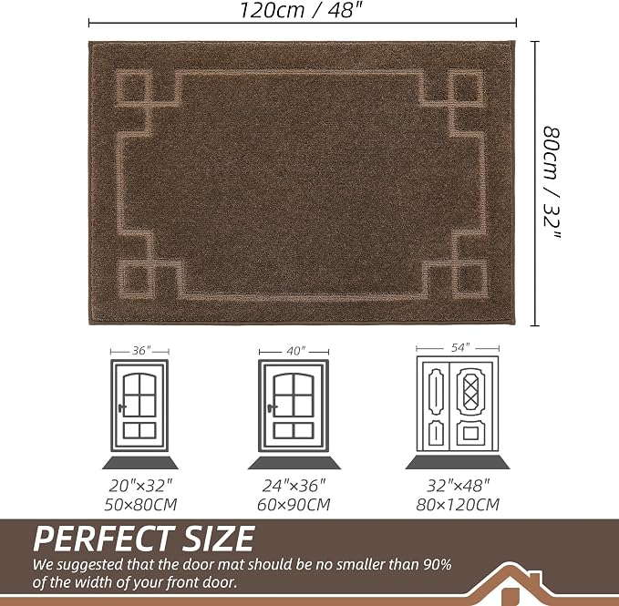 BEQHAUSE Door Mat 32" x 48", Non-Slip Door Mats Indoor Entryway Rugs Washable - Image 2