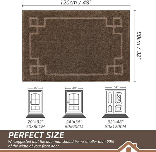 BEQHAUSE Door Mat 32" x 48", Non-Slip Door Mats Indoor Entryway Rugs Washable - Image 2