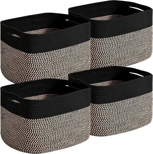 Small Storage Baskets for Organizing Shelves, Cotton Rope Basket for Storage by Unknown