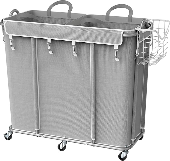 Simple Houseware Extra Large Rolling Laundry Cart – Heavy Duty Hamper by SimpleHouseware