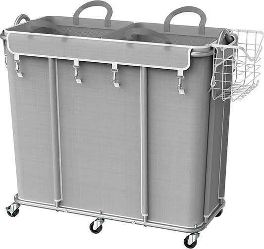 Simple Houseware Extra Large Rolling Laundry Cart – Heavy Duty Hamper by SimpleHouseware