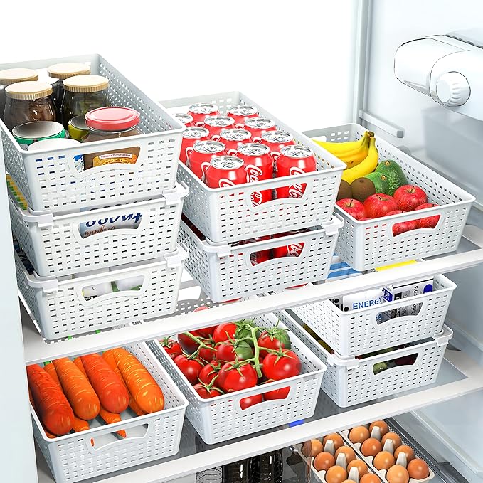 Simple Houseware Plastic Stackable Storage Basket Pantry Organizer, 6 Pack - Image 2