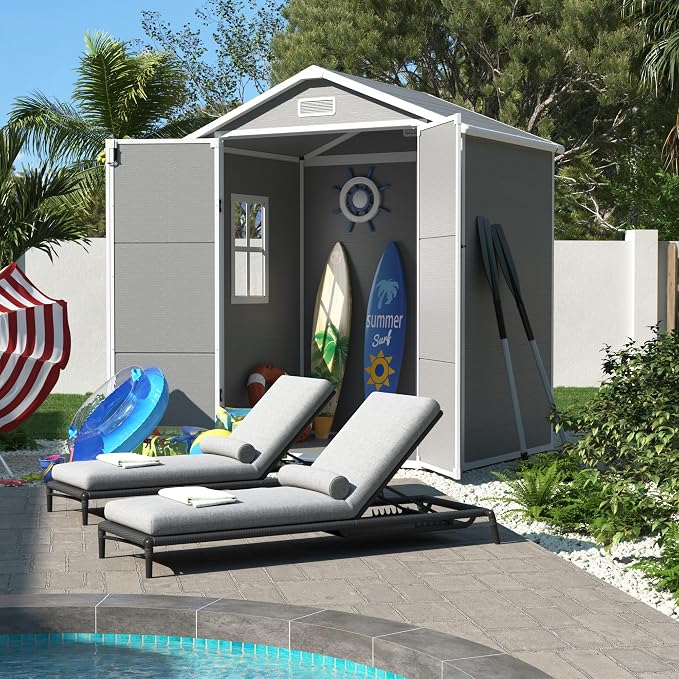 UDPATIO Outdoor Resin Storage Shed 6x4.5 FT, Plastic Garden Shed - Image 9