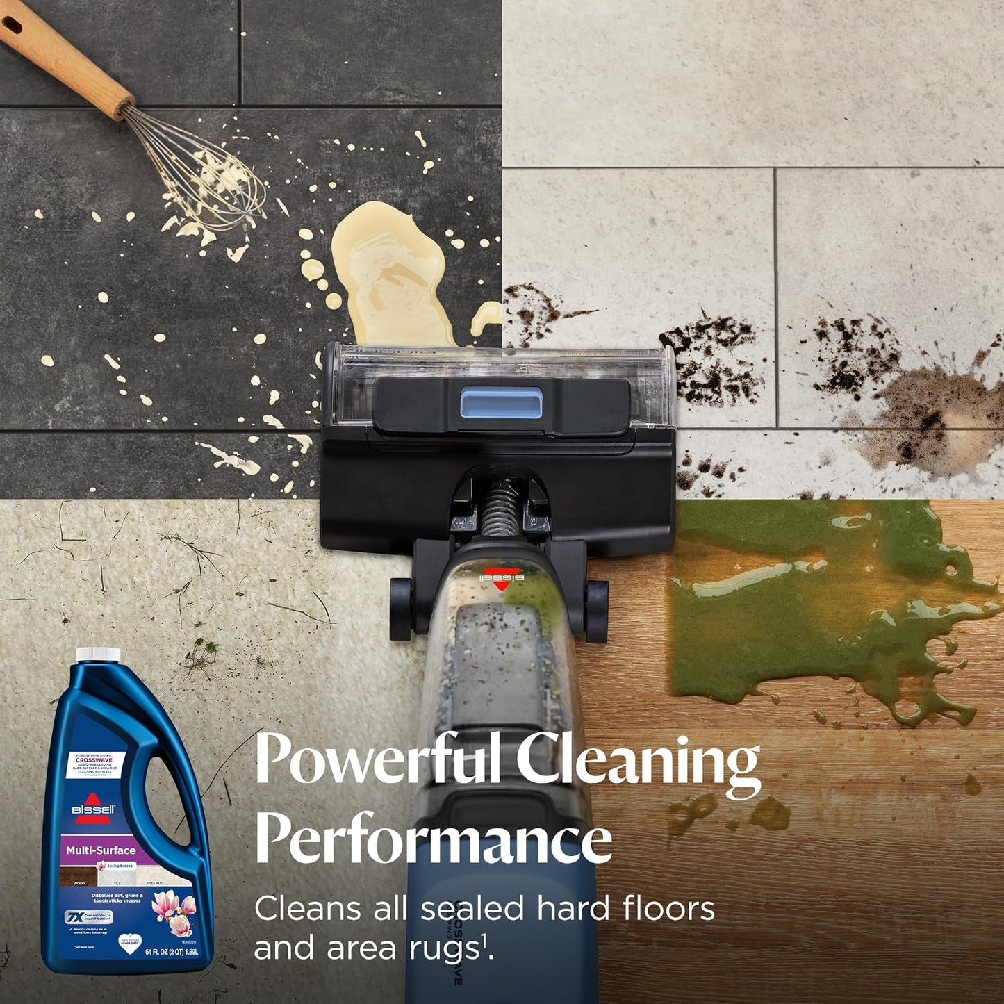 Bissell Multi-Surface Solution, For use in CrossWave and other leading hard surface and area rug cleaners, 64oz, Dissolves dirt, grime, and tough sticky messes
