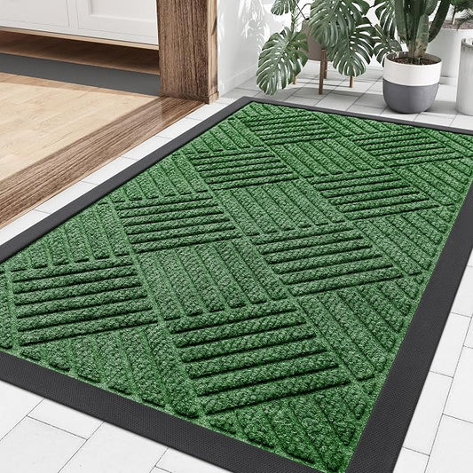 Smiry Front Door Mat Outside Entrance, Heavy Duty Outdoor Indoor Natural Rubber by Smiry