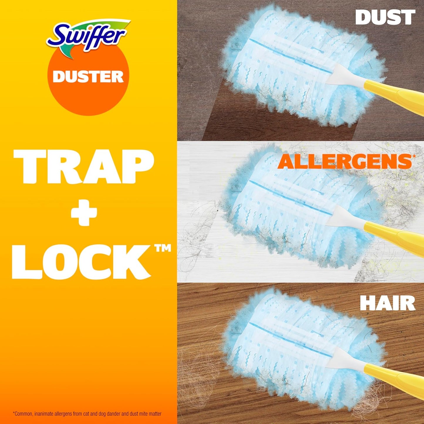 Dusters Refill for Cleaning, Feather & Microfiber Duster Disposable Alternative, for Dusting Furniture, Blinds, Ceiling Fans, Walls, Helps Remove Allergens, New Lemon Scent, 18ct