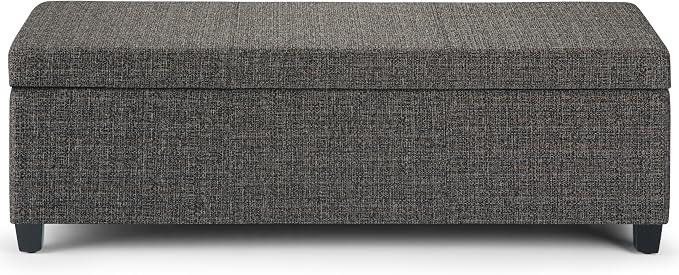 SIMPLIHOME Avalon 48 inch Wide Contemporary Rectangle Storage Ottoman Bench in - Image 6