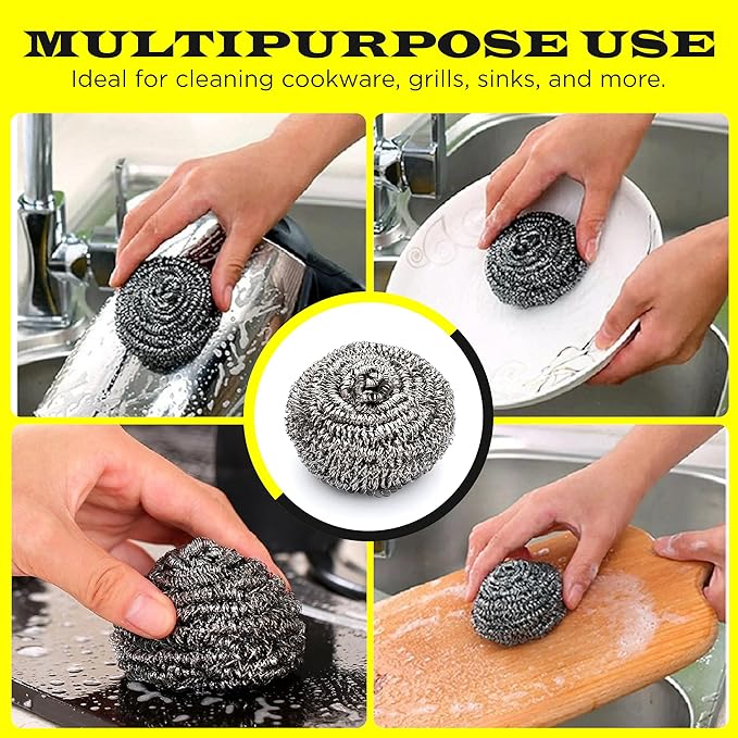 12Pcs Simba Stainless Steel Wool Scrubber Pads - Image 5