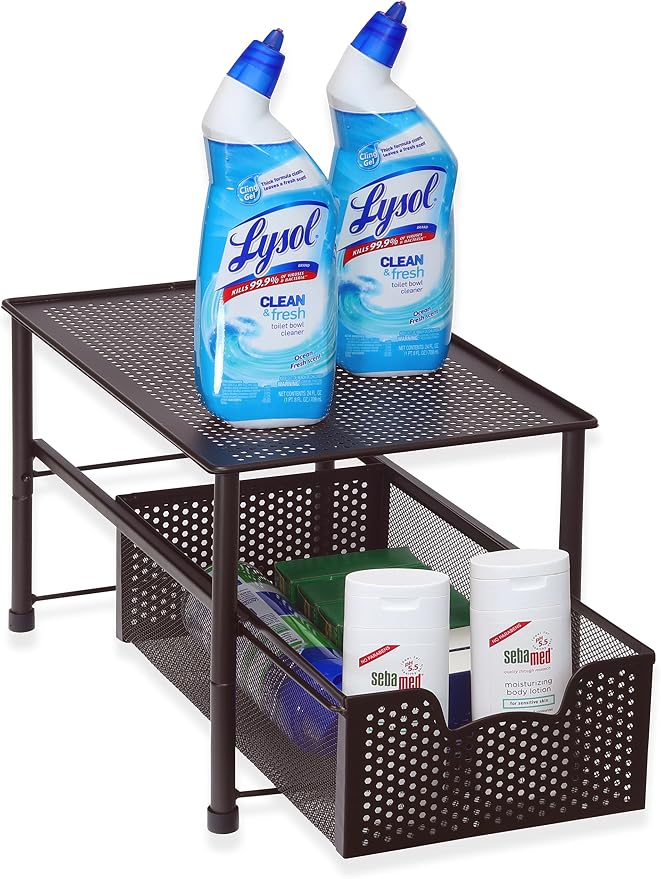 Simple Houseware Stackable Under Sink Cabinet Sliding Basket Organizer Drawer - Image 6
