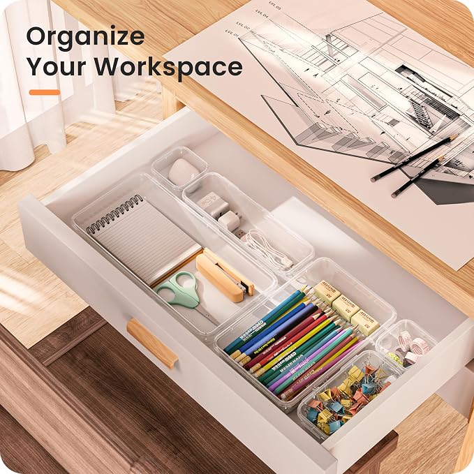 A-LuGei 【Military Grade】 Drawer Organizer, 【】 Clear Makeup organizer - Image 3